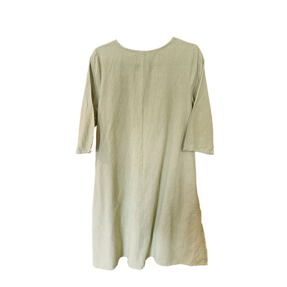 Tulip Womens Small Green Checkered Cotton Dress With Pockets Made In India - Picture 2 of 6